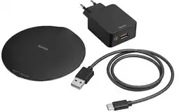 MediaMarkt Hama 201687 Wireless Charger-set Fc15 Metal 15w Zwart aanbieding