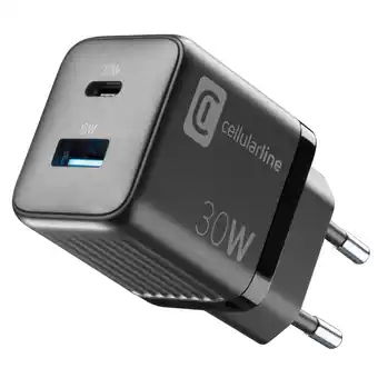 MediaMarkt Cellularline Oplader 30w Gan Multipower Micro Usb-a + Usb-c Pd Thuislader aanbieding