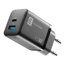 MediaMarkt Cellularline Oplader 45w Gan Multipower Micro Usb-a + Usb-c Pd Thuislader aanbieding