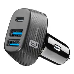 MediaMarkt Cellularline Autolader 3 Poorten 44w 2x Usb-a 1x Usb-c Zwart Autolader aanbieding