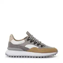 Wehkamp Floris van Bommel Noppi 32.01 suède sneakers taupe aanbieding