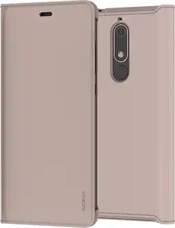 MediaMarkt Nokia Slim Flip Case Voor Nokia 5.1 Beige aanbieding