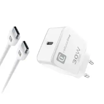 MediaMarkt Cellularline Kit Oplader 30w + Usb-c-kabel 1 M Thuislader aanbieding