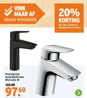 GAMMA Hansgrohe wastafelkraan MyCube M aanbieding