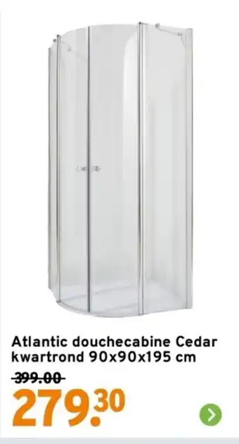 GAMMA Atlantic douchecabine Cedar kwartrond aanbieding