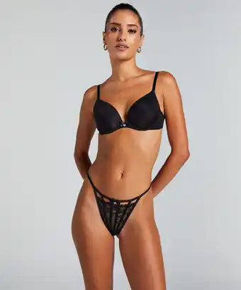 Hunkemoller Hunkemöller String Pearl Zwart aanbieding