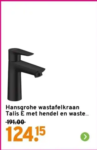 GAMMA Hansgrohe wastafelkraan Talis E met hendel en waste aanbieding