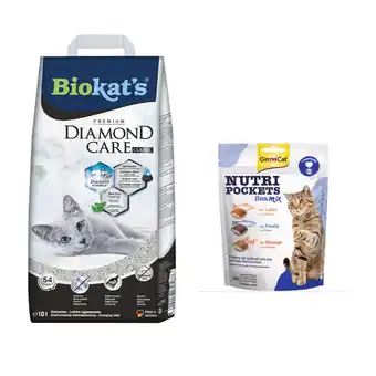 Zooplus Biokat's Diamond Care + Nutripockets Seamix gratis! - Classic (10l) + Sea-Mix (150g) aanbieding