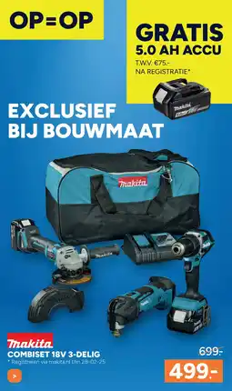 BOUWMAAT Combiset 18v 3-delig aanbieding