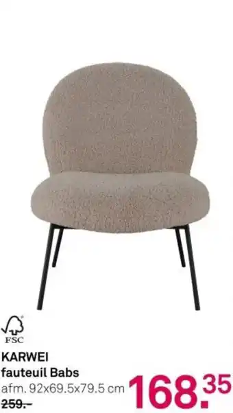 Karwei KARWEI fauteuil Babs aanbieding