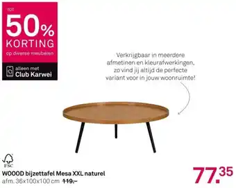 Karwei WOOOD bijzettafel Mesa XXL naturel aanbieding