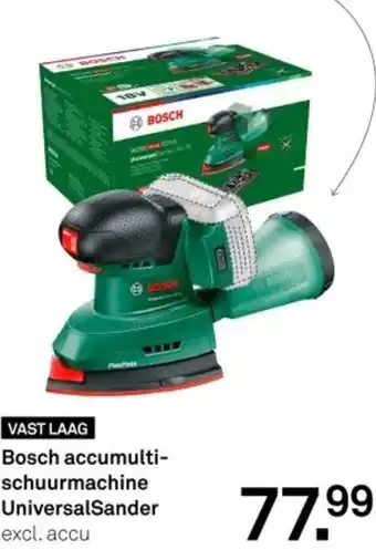 Karwei Bosch accumulti-schuurmachine UniversalSander aanbieding