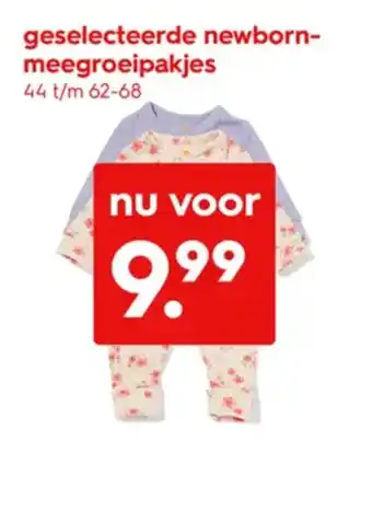 HEMA Geselecteerde newborn-meegroei pakjes aanbieding