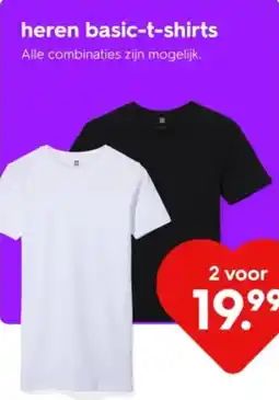 HEMA Heren basic-t-shirts aanbieding