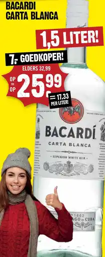 Dirck 3 Bacardi Carta Blanca aanbieding