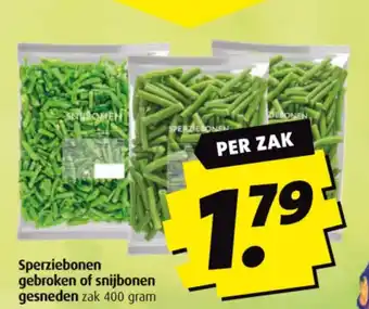 Boni Sperziebonen gebroken of snijbonen gesneden zak 400 gram aanbieding