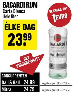 Dirck 3 Bacardi Rum Carta Blanca aanbieding