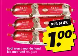 Boni Rodi worst voor de hond kip met rund 400 gram aanbieding