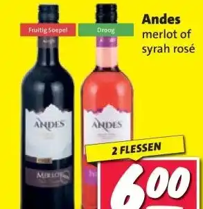 Nettorama Andes merlot of syrah rosé aanbieding