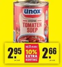 Nettorama UNOX STEVIGE TOMATEN SOEP aanbieding