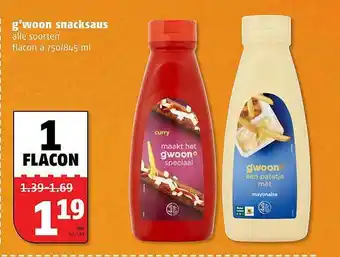 Poiesz G'woon Snacksaus 750/845 ml aanbieding