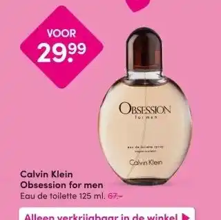 DA Calvin Klein Obsession for men aanbieding