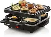 MediaMarkt DOMO Raclette-grill 'Just us' - 4 P - 600 W Raclette-grill Zwart aanbieding