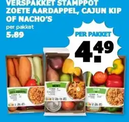 Boon`s Markt VERSPAKKET STAMPPOT ZOETE AARDAPPEL, CAJUN KIP OF NACHO'S aanbieding