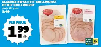 Boon`s Markt SLAGERS KWALITEIT GRILLWORST OF KIP GRILLWORST aanbieding