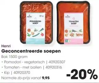 HANOS Henri Geconcentreerde soepen aanbieding