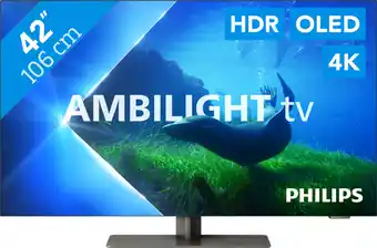 Bol.com Philips 42OLED808/12 1067 cm (42) 3840 x 2160 Pixels OLED Smart TV Wifi Zwart aanbieding