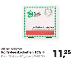 HANOS Ad van Geloven Kalfsvleeskroketten 10% aanbieding