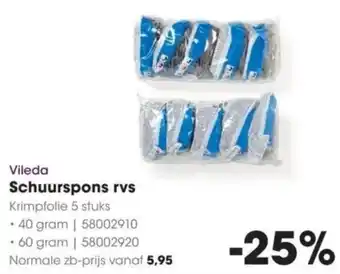 HANOS Vileda Schuurspons rvs aanbieding