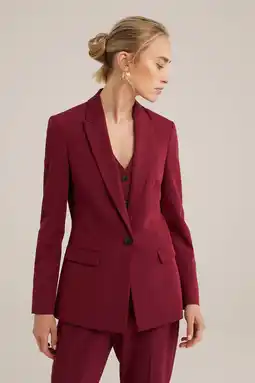 Wehkamp WE Fashion getailleerde blazer donkerrood aanbieding