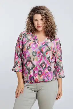 Wehkamp Paprika blouse met all over print kaki/multi aanbieding