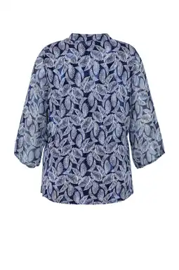 Wehkamp Paprika top met bladprint indigo aanbieding