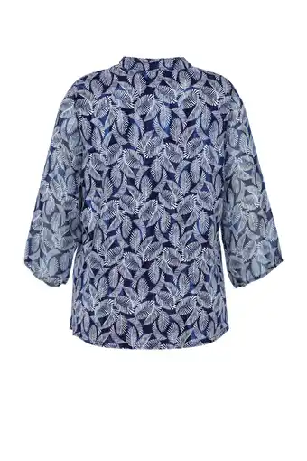 Wehkamp Paprika top met bladprint indigo aanbieding