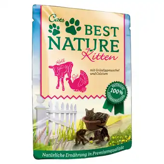 Zooplus 32x 85g Best Nature Kitten Kalkoen & Kalfsvlees natvoer voor katten aanbieding