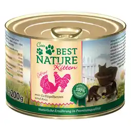 Zooplus 12x 200g Best Nature Kitten Gevogeltehart & Rijst Kattenvoer Nat aanbieding