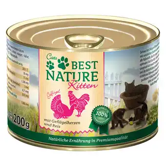 Zooplus 12x 200g Best Nature Kitten Gevogeltehart & Rijst Kattenvoer Nat aanbieding