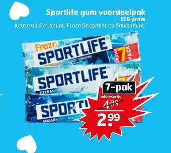 Trekpleister Sportlife gum voordeelpak 126 gram aanbieding