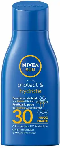 Bol.com 2x Nivea Sun Protect en Hydrate Hydraterende Zonnemelk SPF 30 30 ml aanbieding