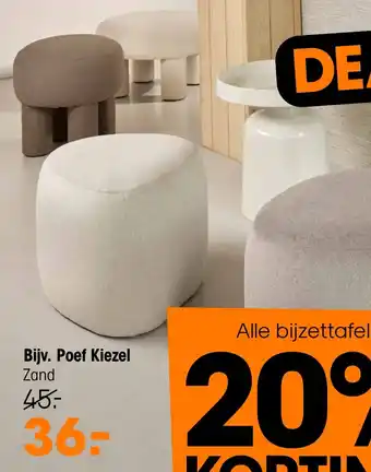 Kwantum Poef Kiezel aanbieding