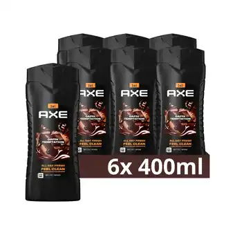 Wehkamp Axe Dark Temptation 3-in-1 douchegel - 6 x 400 ml aanbieding