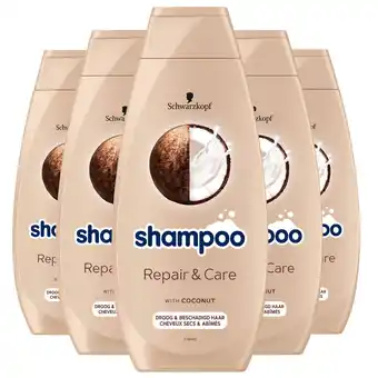 Bol.com Schwarzkop - Repair & Care - Shampoo - Haarverzorging - Voordeelverpakking - 5 x 400 ml aanbieding