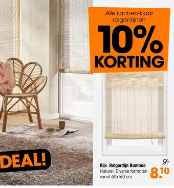 Kwantum Rolgordijn Bamboe aanbieding