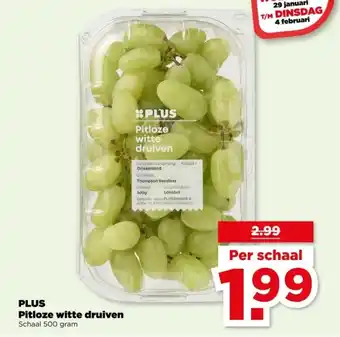 PLUS PLUS Pitloze witte druiven aanbieding