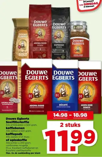 PLUS Douwe Egberts Snelfilterkoffie aanbieding