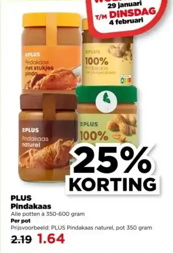 PLUS PLUS Pindakaas aanbieding