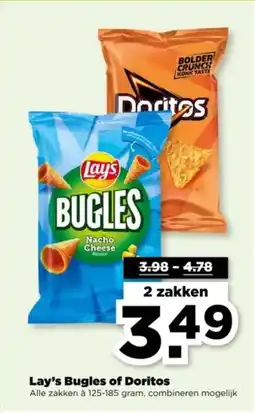 PLUS Lay's Bugles of Doritos aanbieding